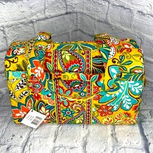 NWOT VERA BRADLEY CAROLINE YELLOW BLUE PAISLEY FLOWER PROVENCAL TOTE BAG